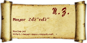 Meyer Zénó névjegykártya